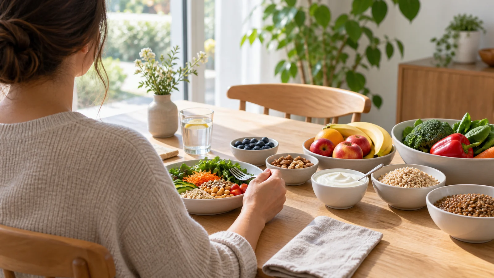 Illustration éditoriale pour Alimentation et santé mentale chez l’adulte : associations observées, limites et accompagnement professionnel