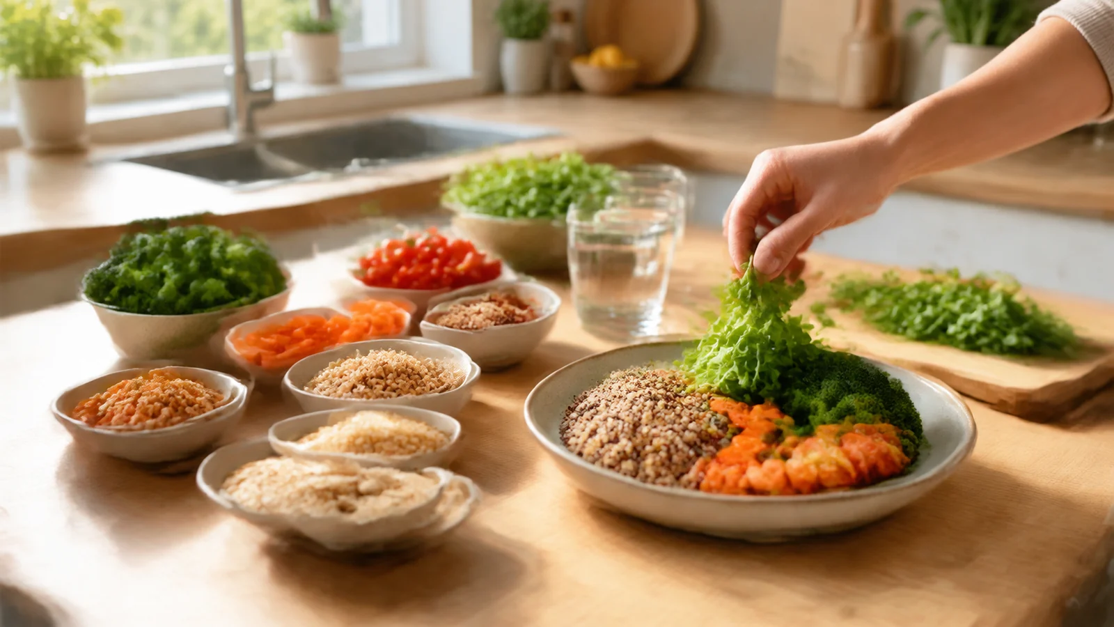 Illustration éditoriale pour Processus d’établissement d’une routine alimentaire équilibrée pour améliorer le bien-être général